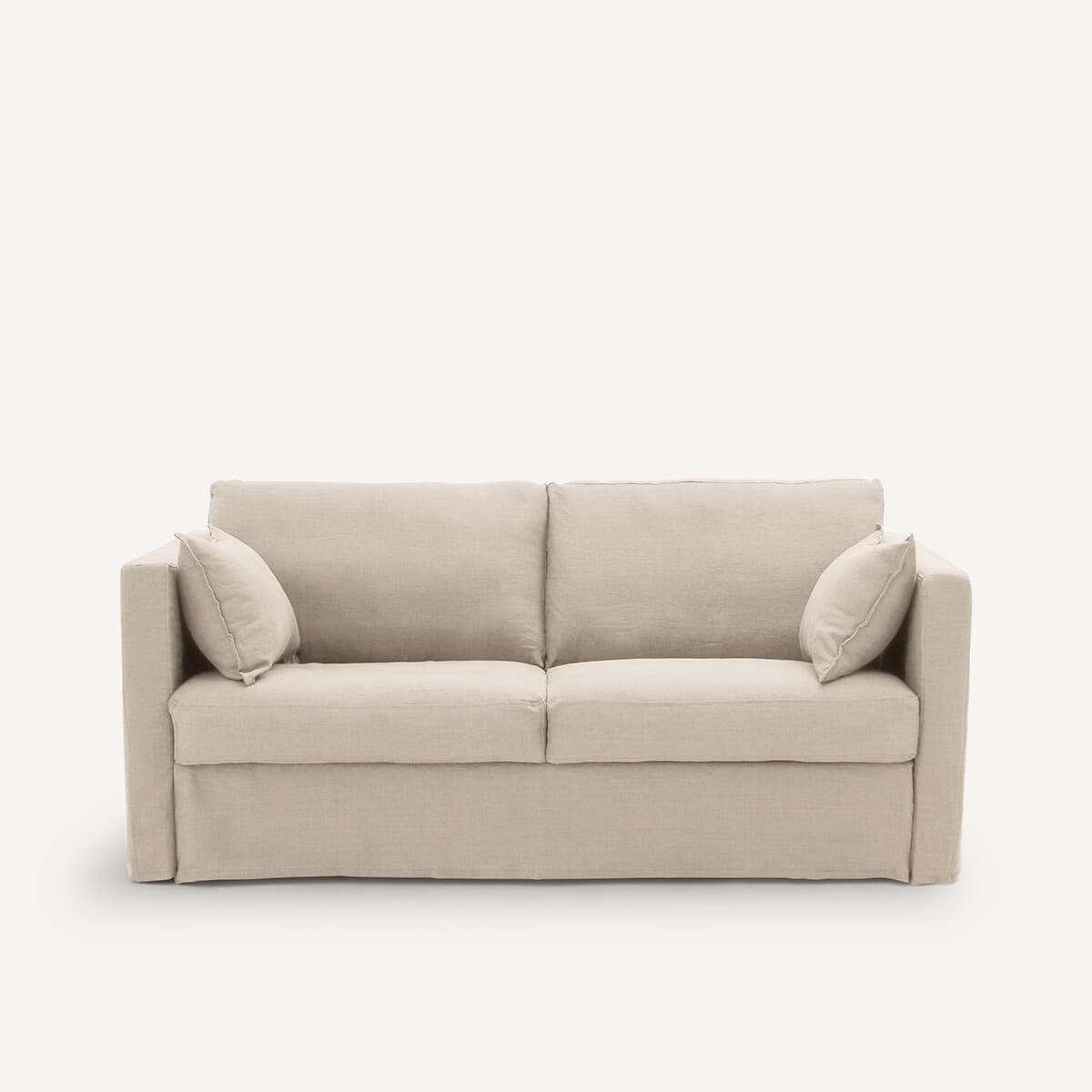 Sofá de lino color beige claro