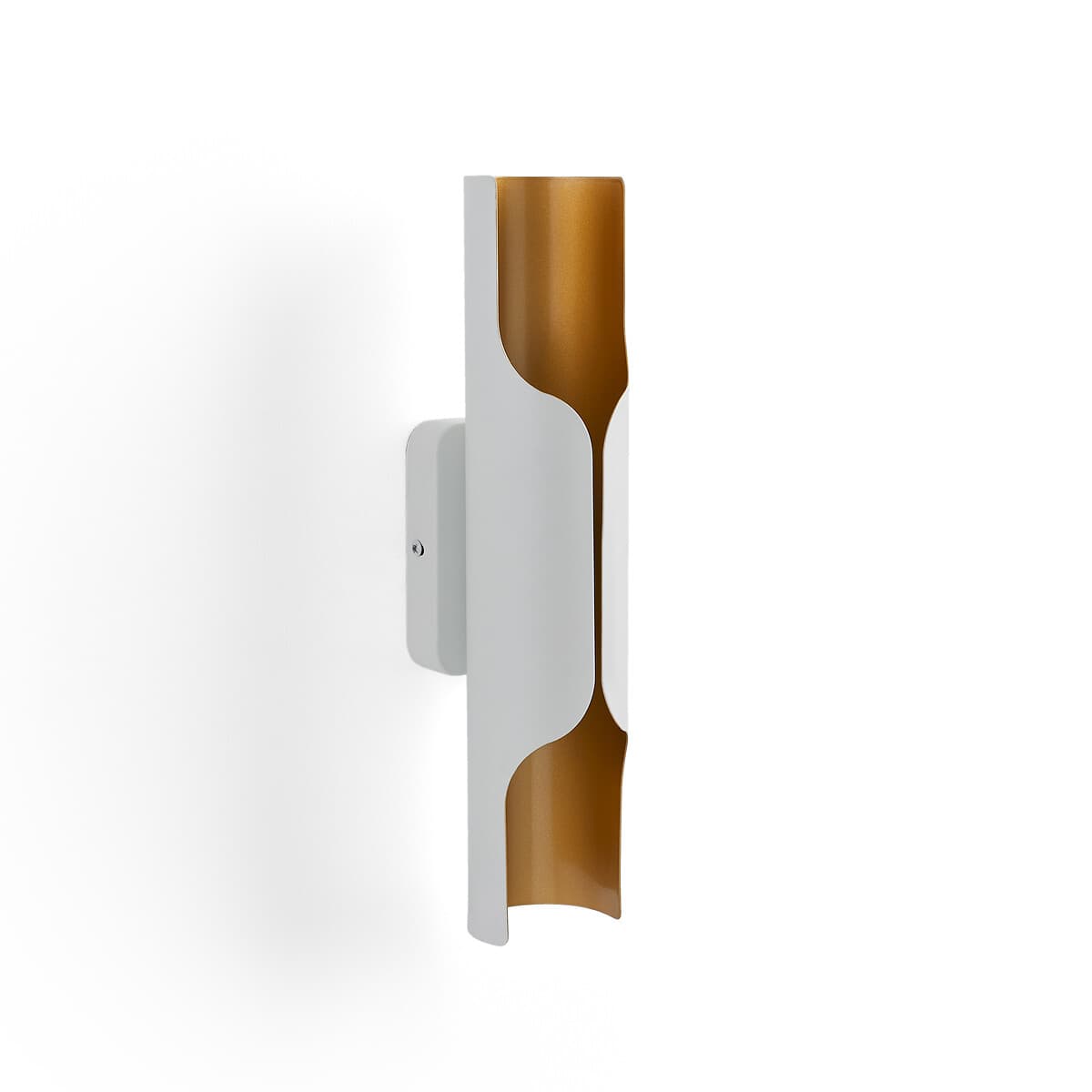 Aplique de pared moderno blanco y dorado
