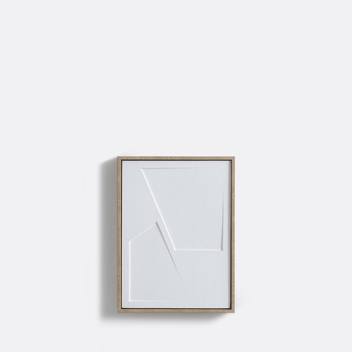 Cuadro abstracto moderno blanco y madera