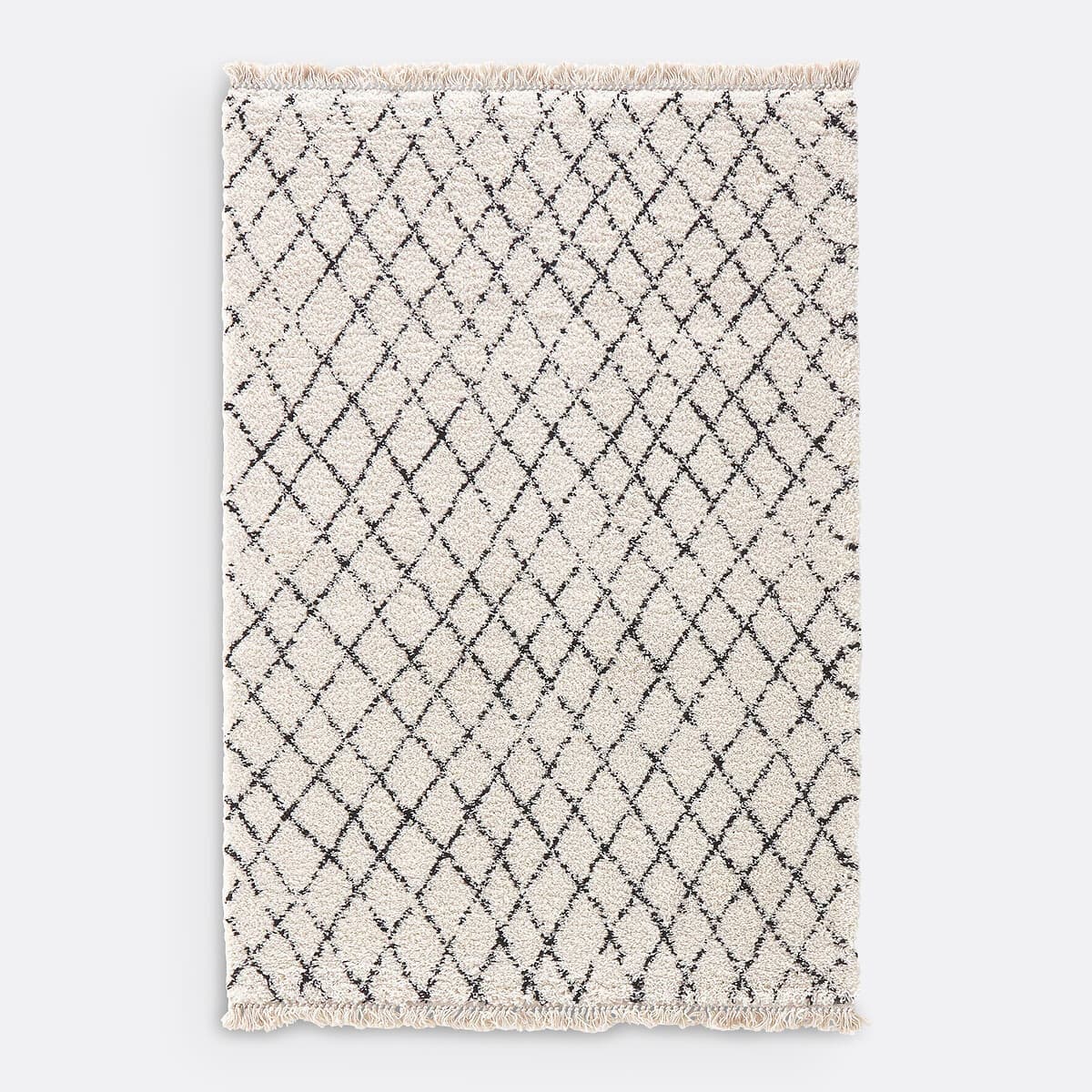 Alfombra de lana con diseño de rombos