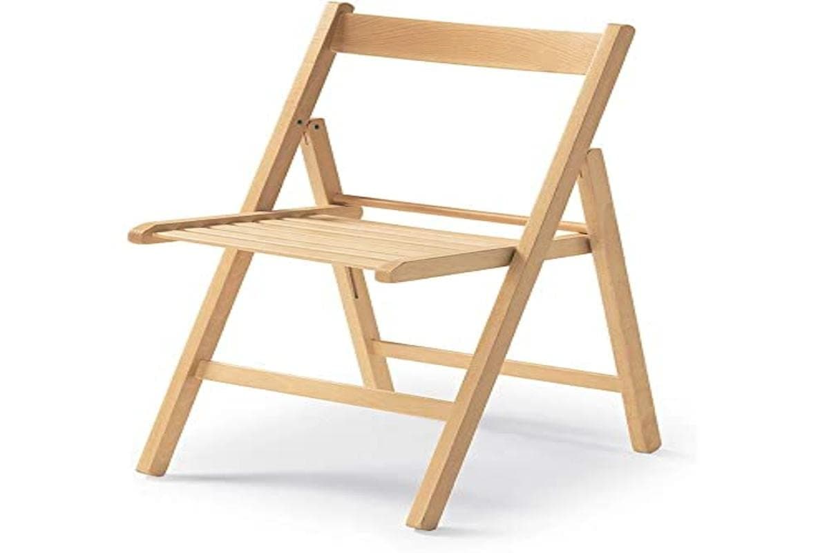 Silla plegable de madera natural