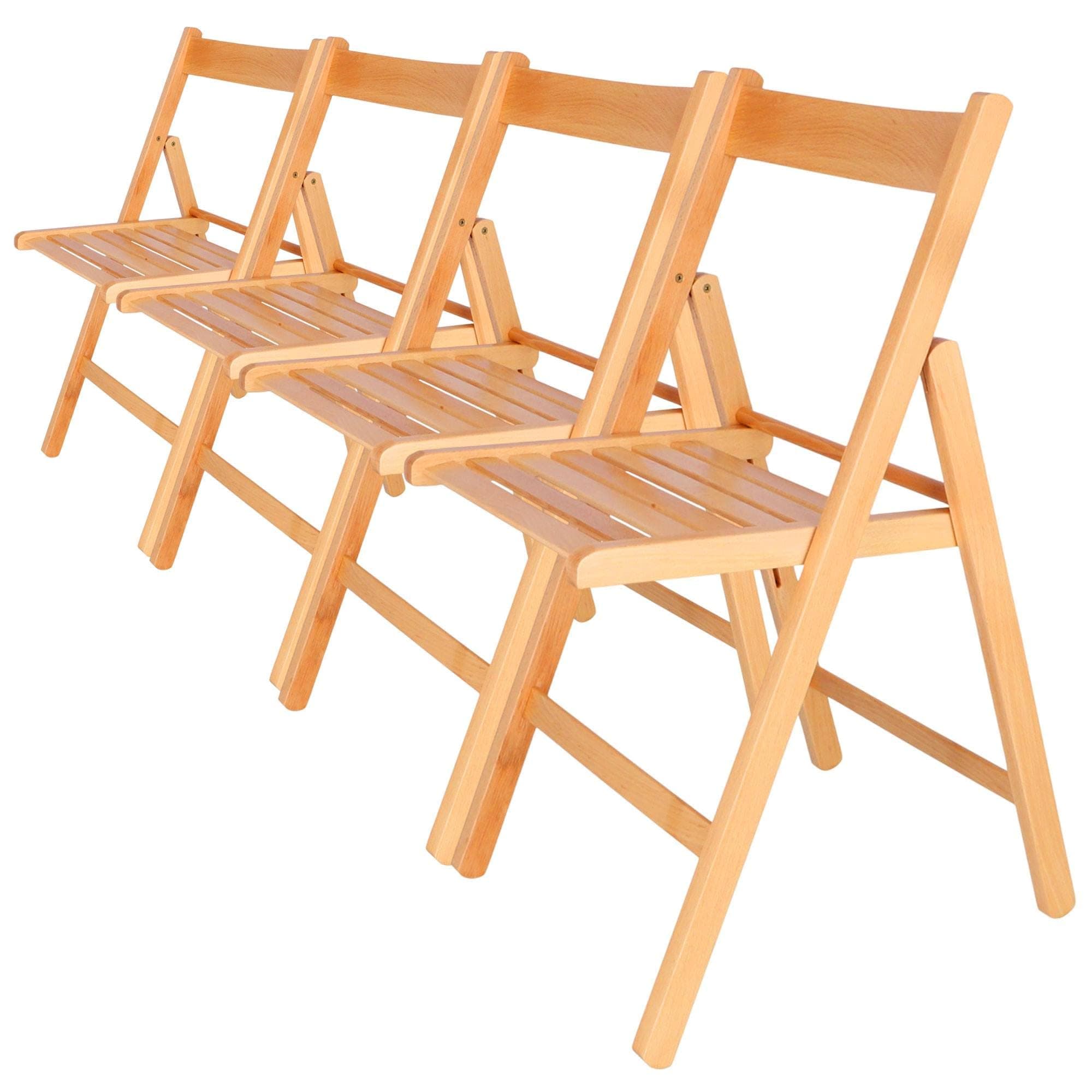 Silla plegable de madera clara para exterior