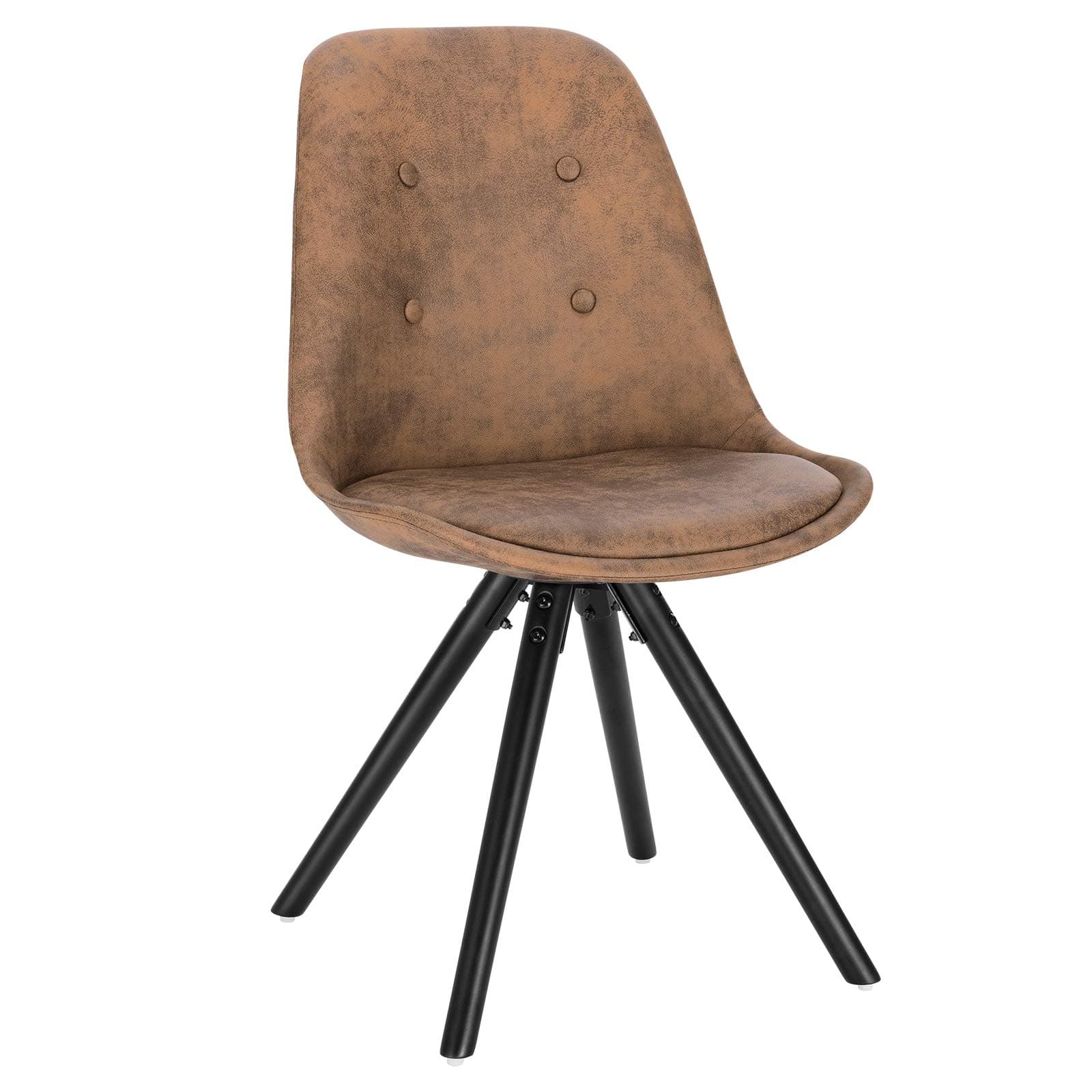 Silla de comedor tapizada marrón estilo nórdico